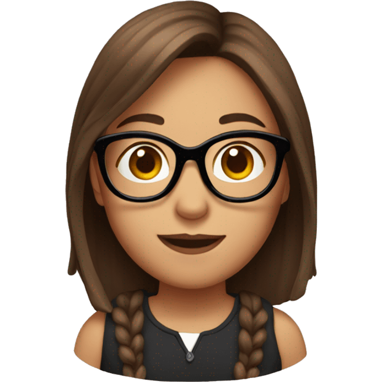 girl with brown hair and glasses emoji