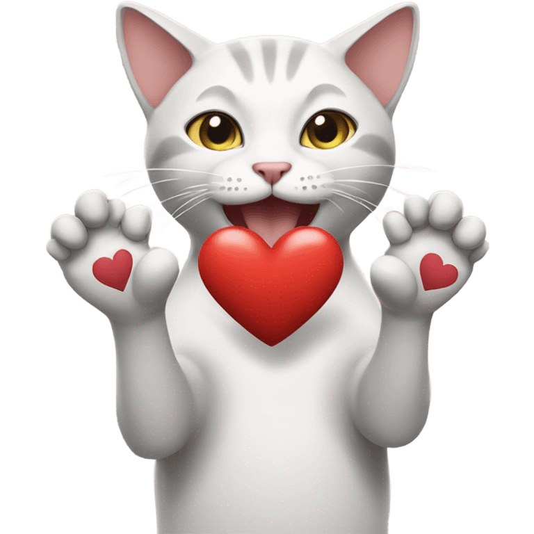 Cat with heart hands emoji