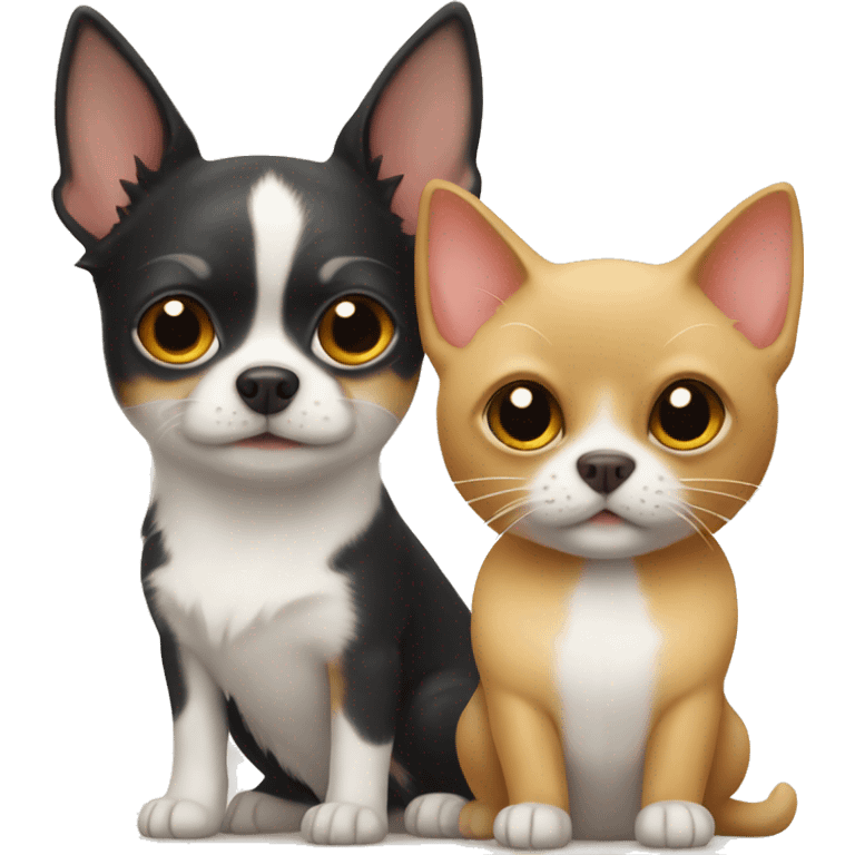 Chihuahua and Scottish cat  emoji