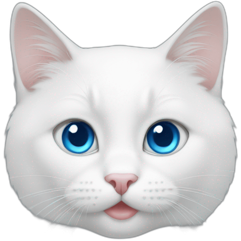 White cat blue eyes  emoji