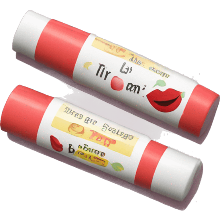 lip balm with label emoji