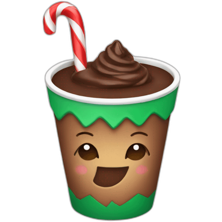 christmas cup with chocolate emoji