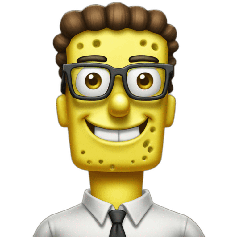 spongebob squarepants but as a nerd emoji