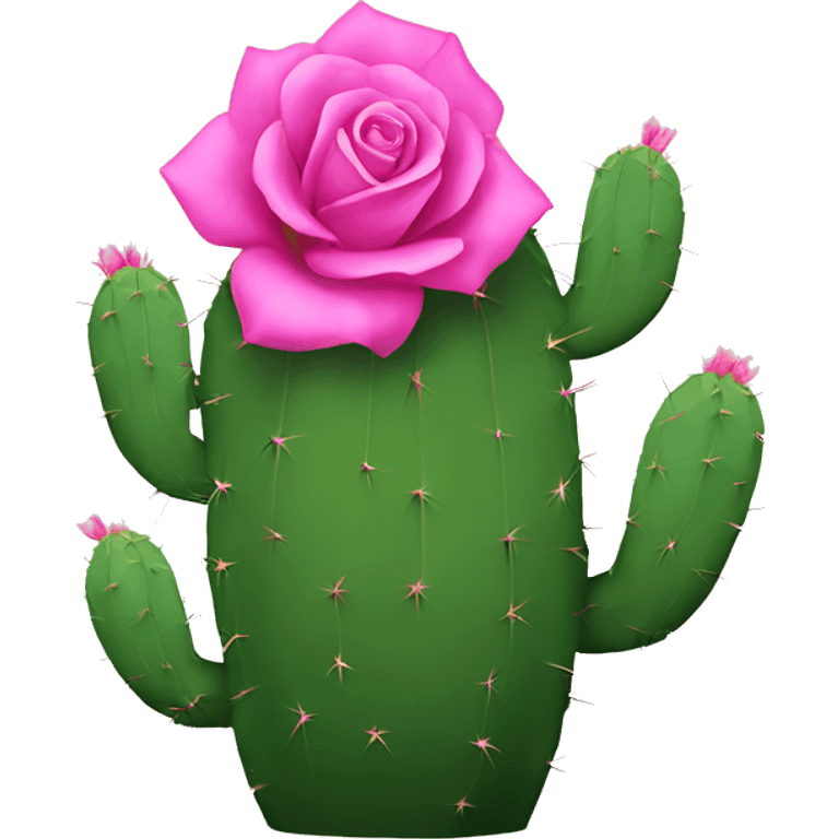 “A cactus hugging a pink rose.” emoji