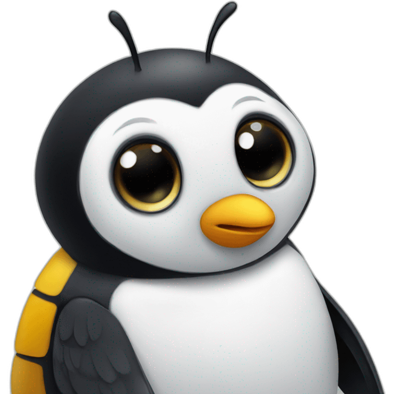 Penguin bee emoji