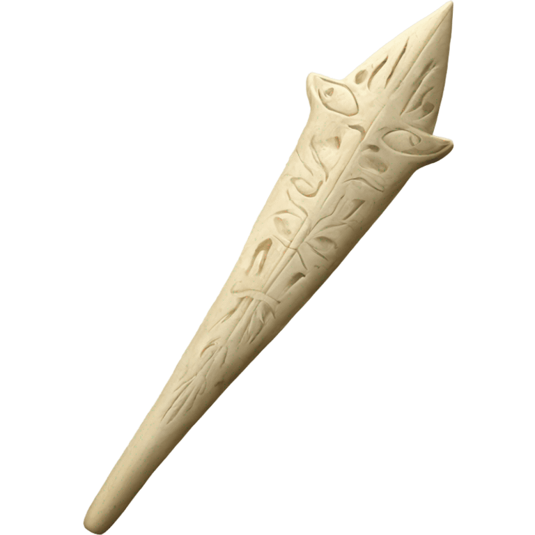 Long Ivory spear engraved with animals emoji