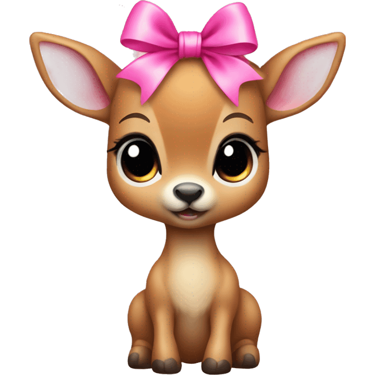 baby deer with pink bow emoji