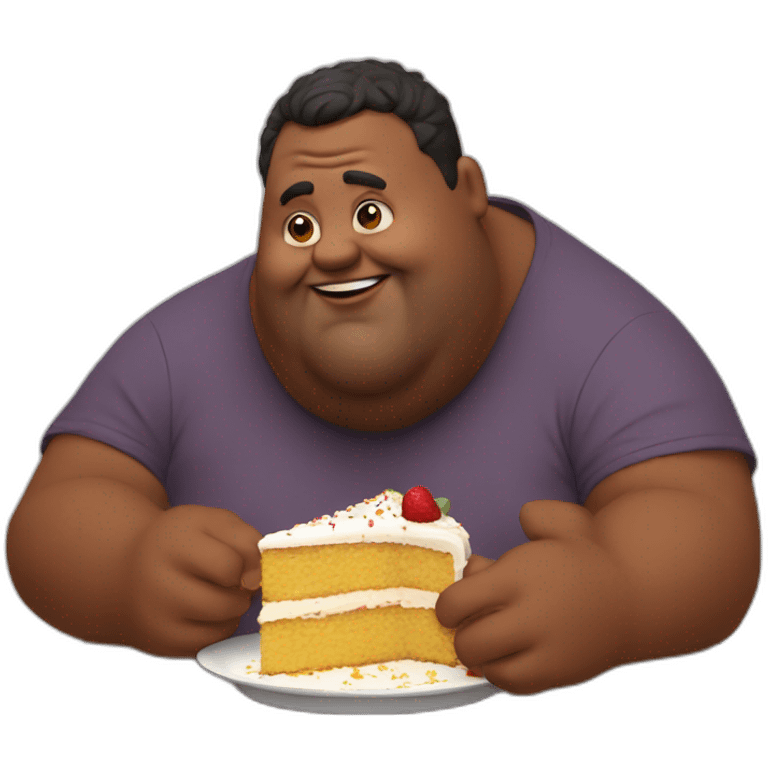 fat dad eating cake emoji