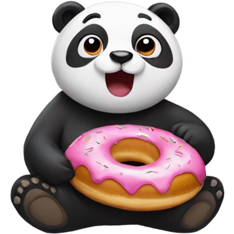 A panda with donut  emoji