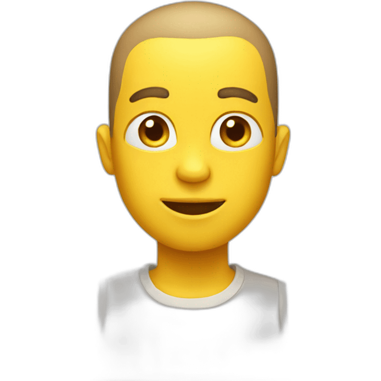 A Yellow emoji with a buzz cut emoji