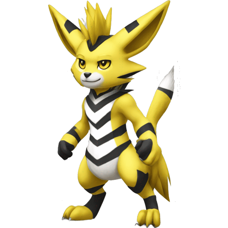 Zeraora-Renamon full body with stripes emoji