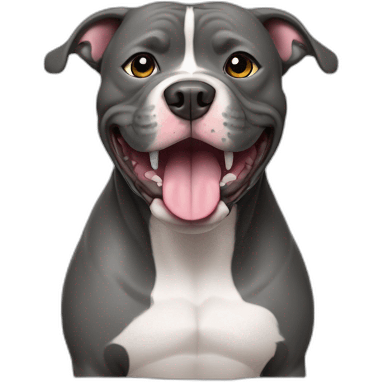 Pitbull-gris-oscuro-feliz emoji