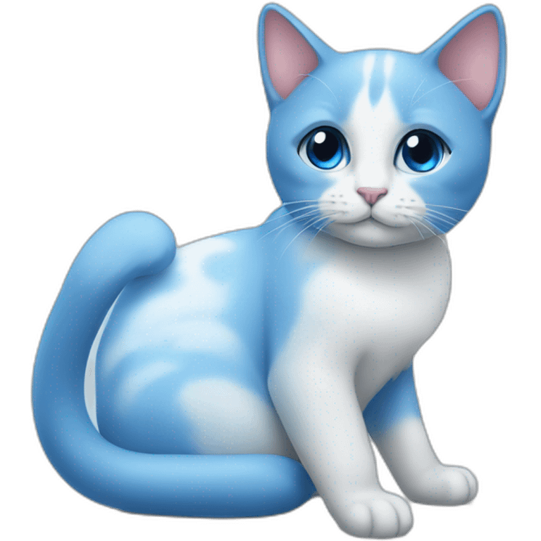 blue love, white love, cat, emoji