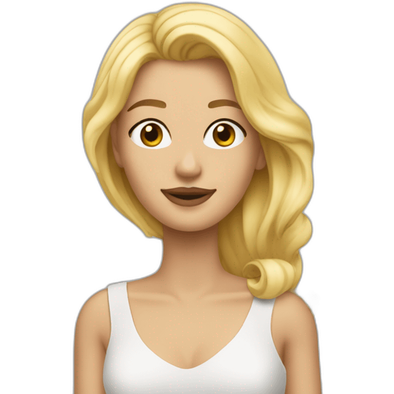 Une jolie blonde qui fais un Proute emoji