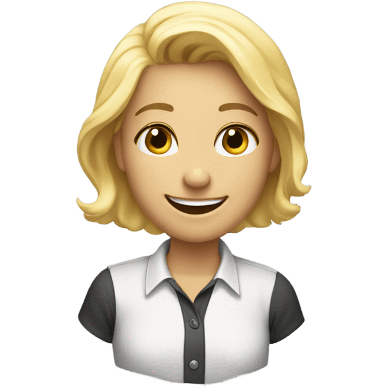 smiling blonde with collared shirt emoji