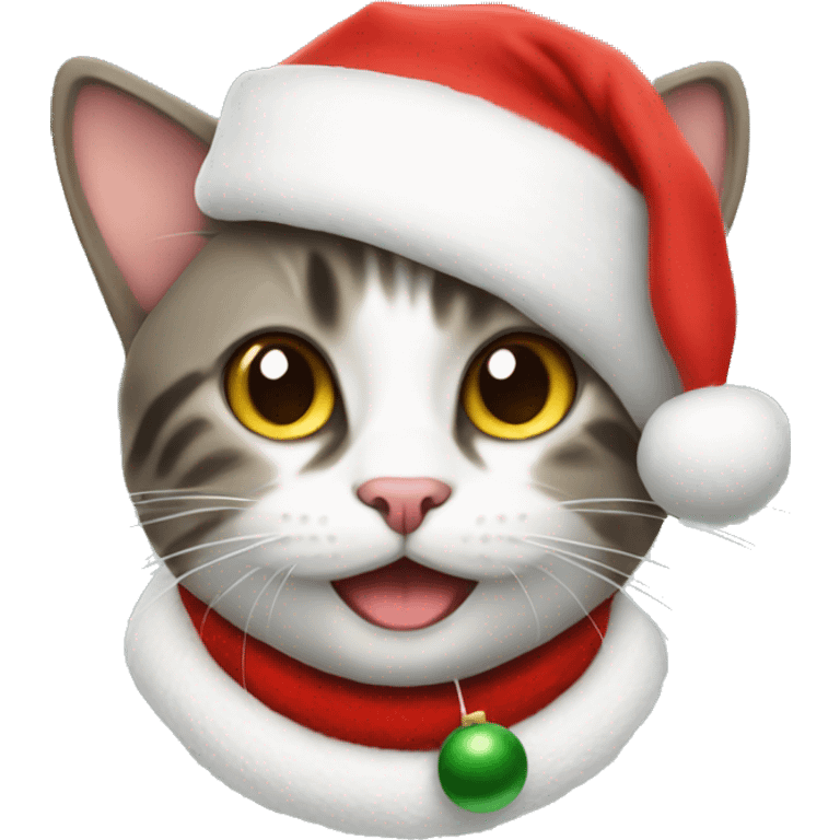 Cat with santa hat emoji