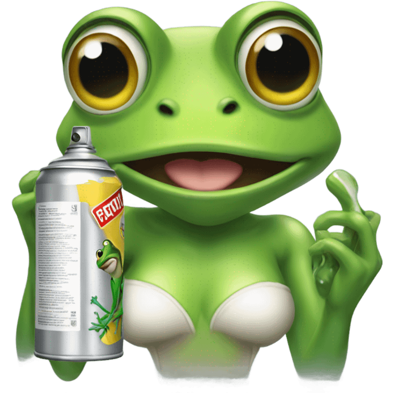 Gorgeous female Frog with a can of spray paint  emoji