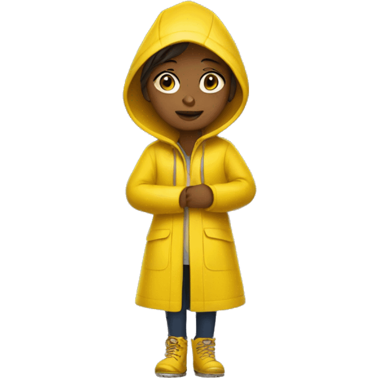 Girl in a yellow rain coat  emoji