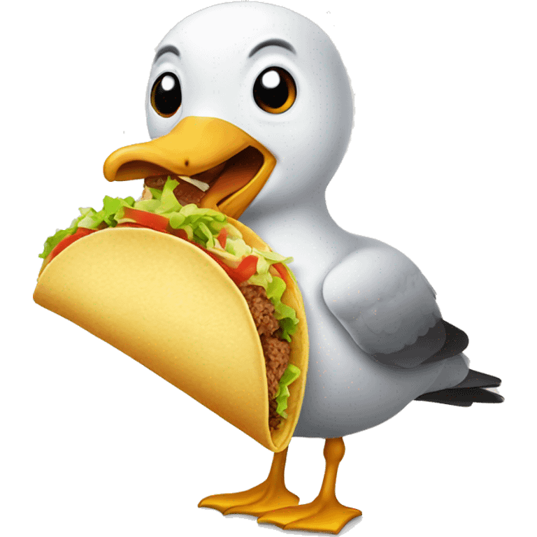 seagull eating taco  emoji