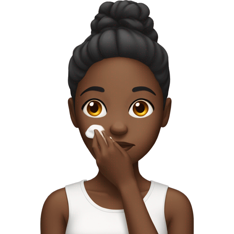 Black girl applying cream on face emoji