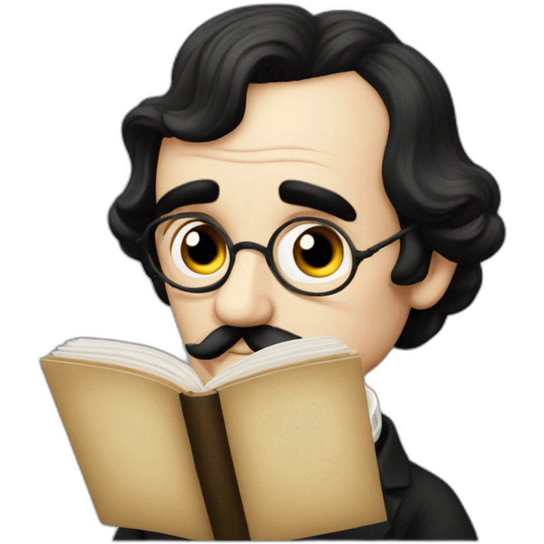 Edgar Alan Poe leyendo emoji