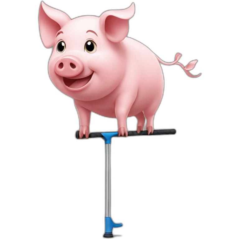 Pig on pogo stick emoji