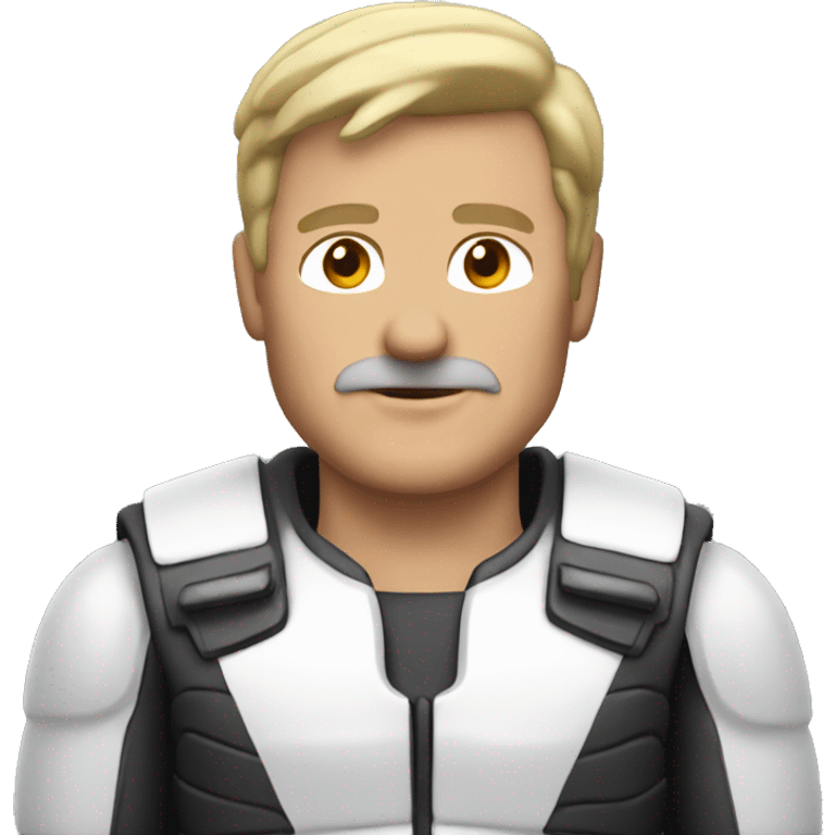 white muscular middle aged man wearing a motocyclist outfit emoji