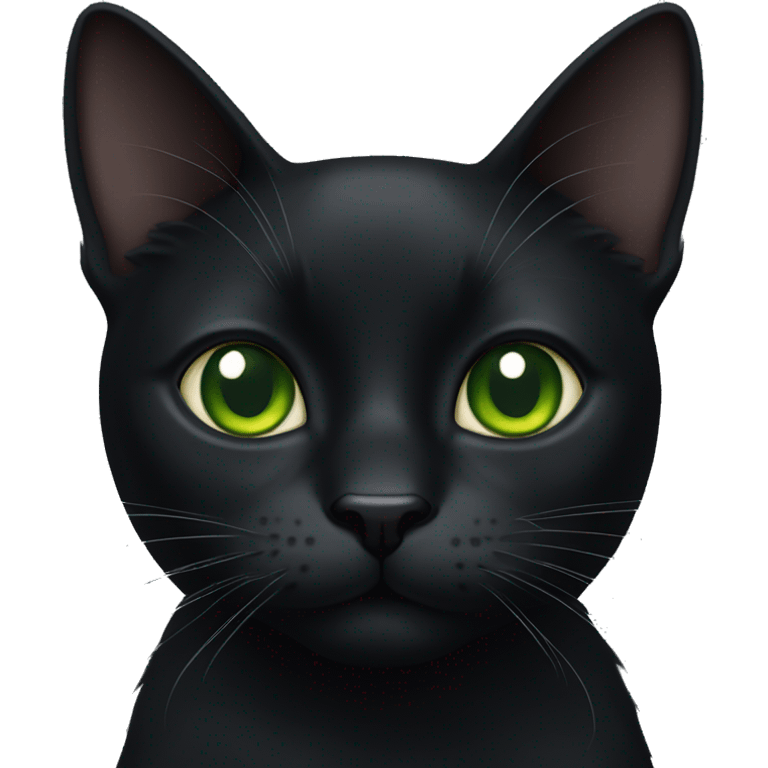 Black cat with geen eyes emoji