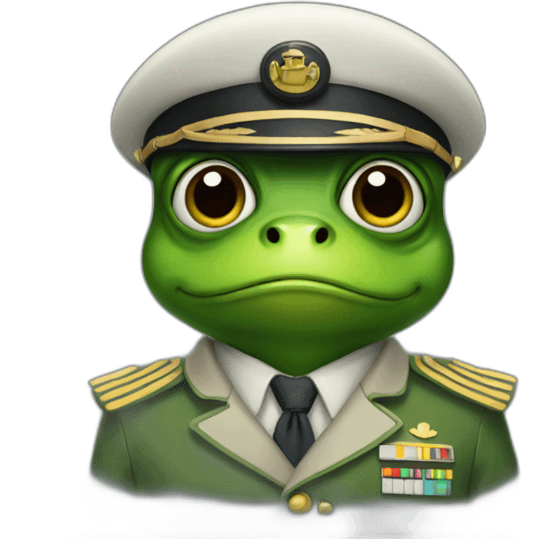 A frog with a pilot dress  emoji