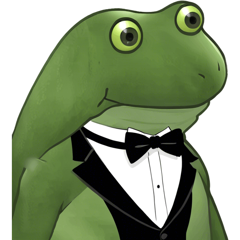 handsome bufo wearing a tuxedo  emoji