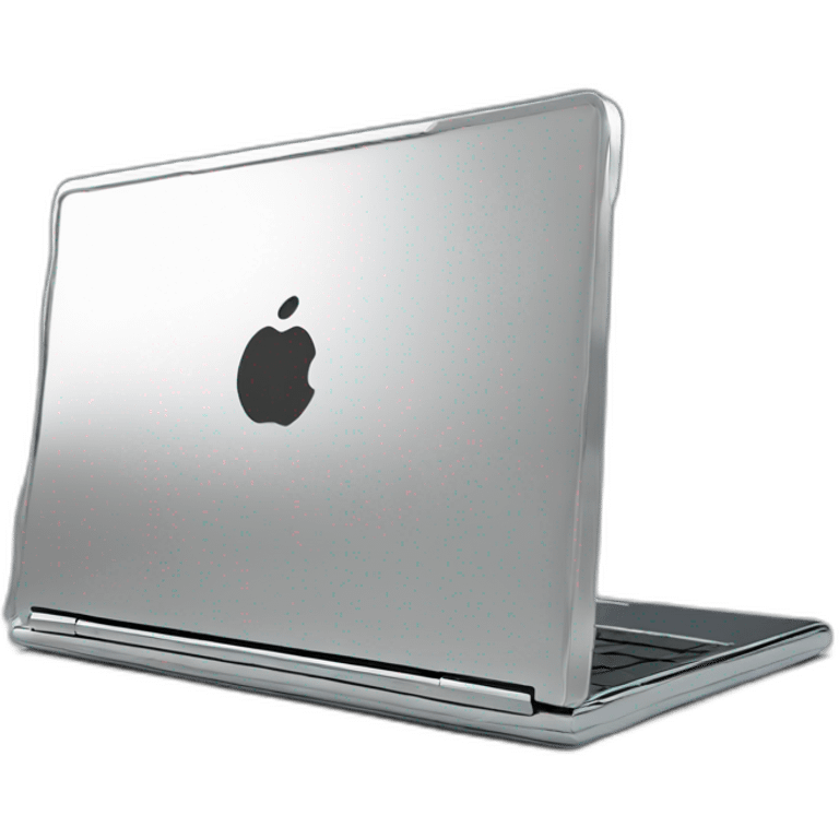 Full chrome plated solid color uncluttered laptop 3d emoji