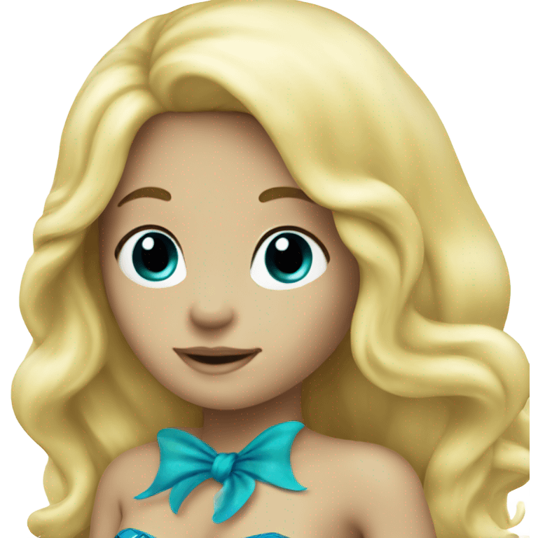 blonde mermaid with blue tail emoji