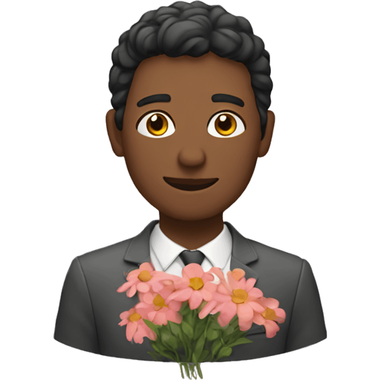 Man with flowers  emoji