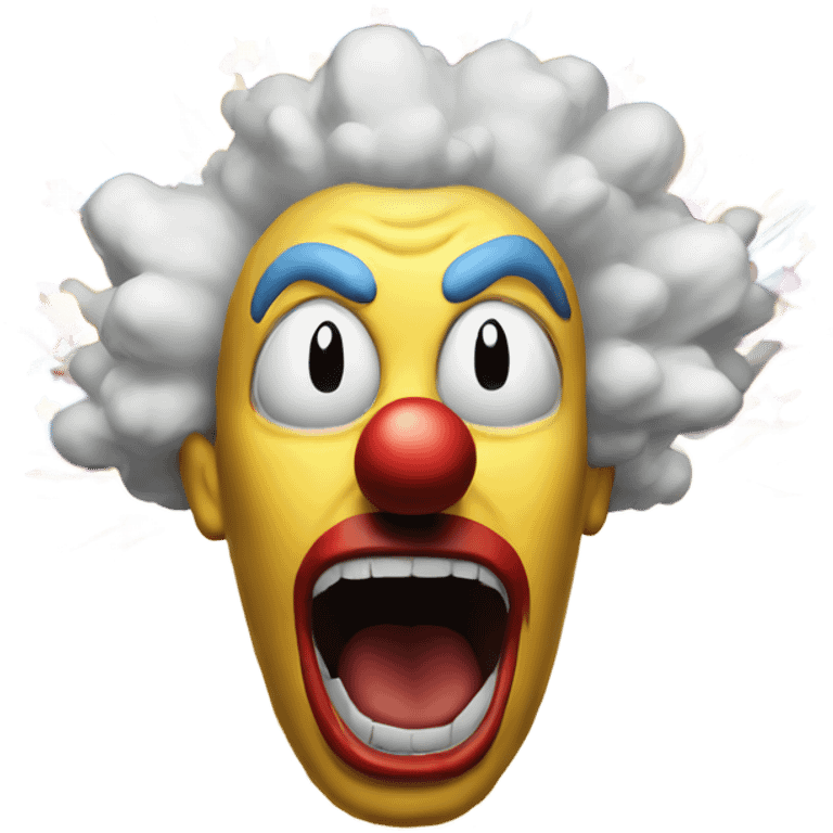 Clown  head with explosion on top emoji