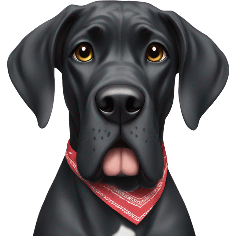 Black Great Dane with a bandanna  emoji