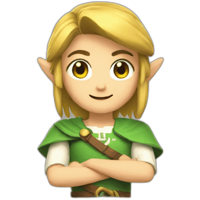 link zelda smiling face with open hands emoji