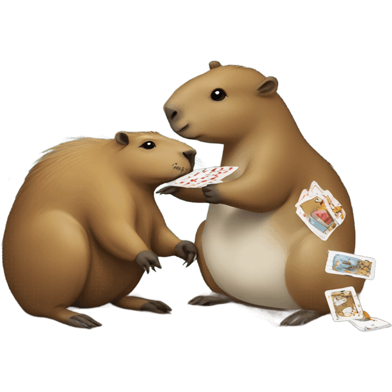 capybara and goose playing uno emoji