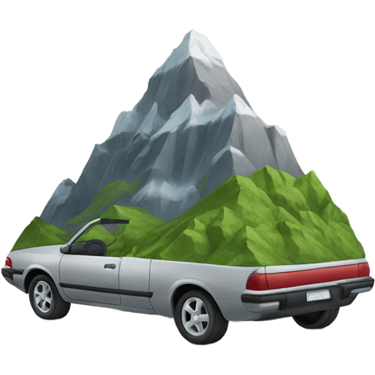 driving car mountain emoji