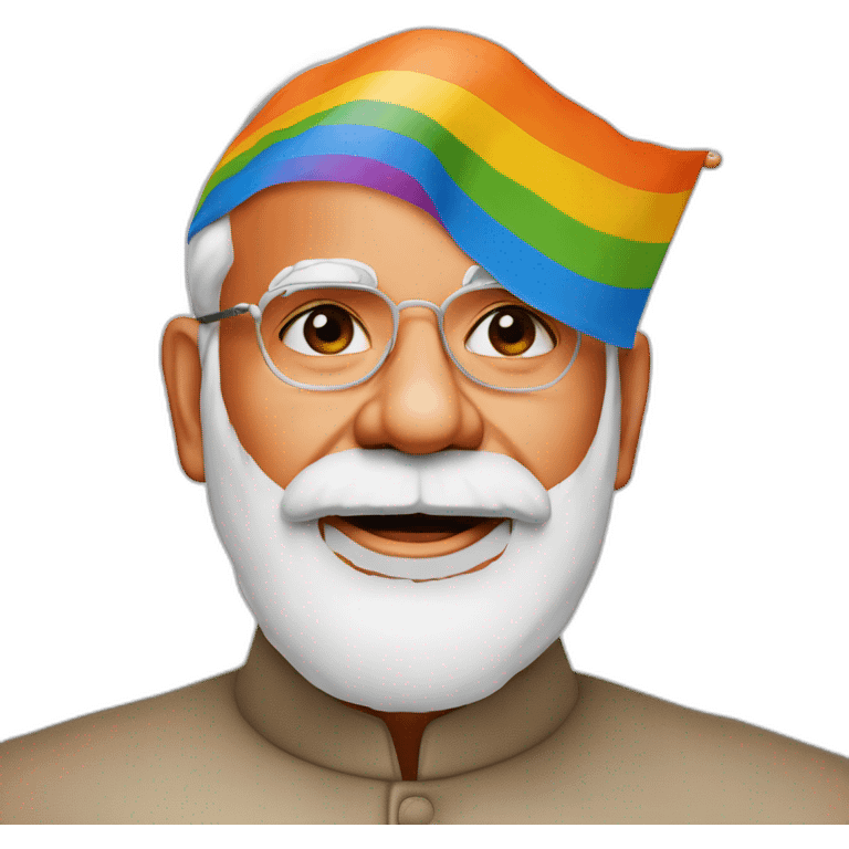 hyper realistic narendra modi lgbtq flag emoji