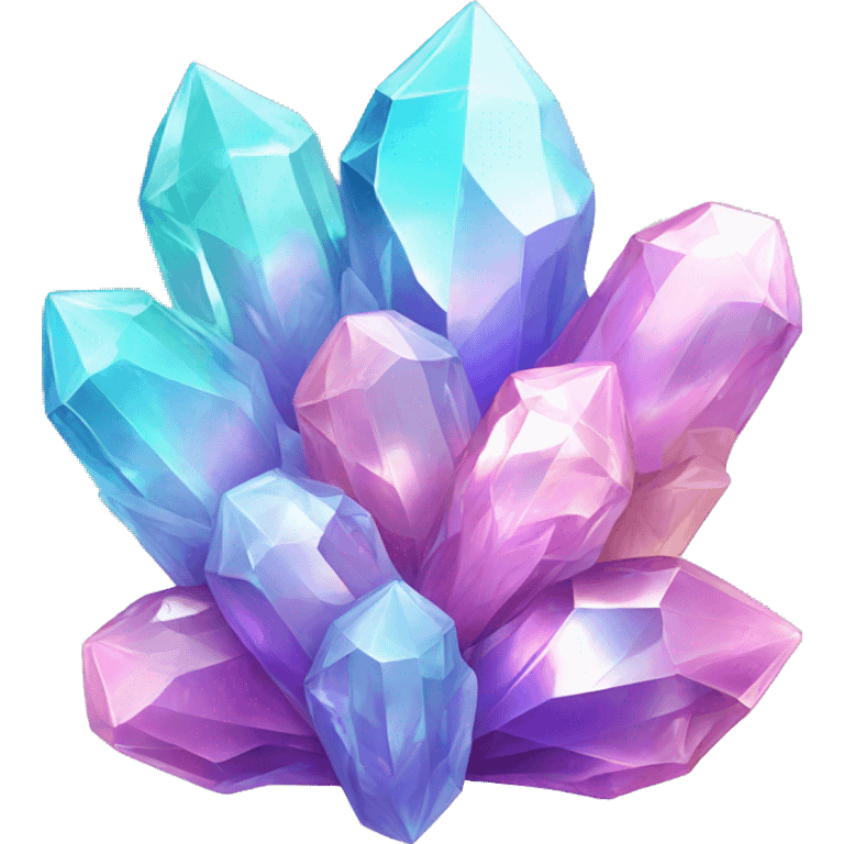 One Shiny Pastel iridescent crystal clusters emoji