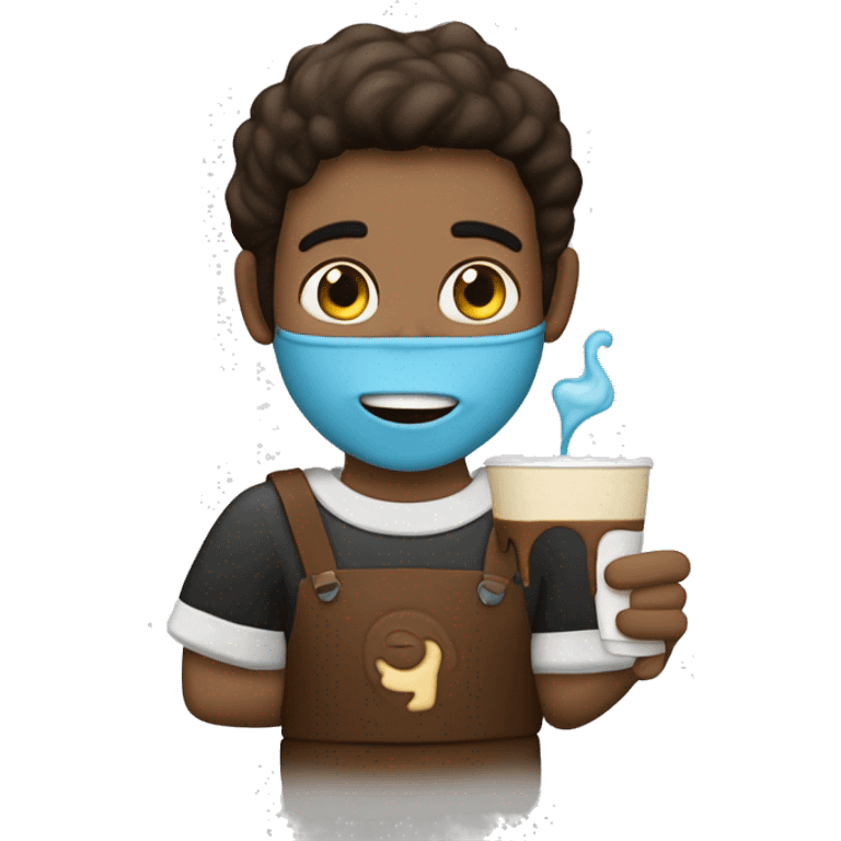 onitorrinco celeste con un sombero celeste y cafe emoji