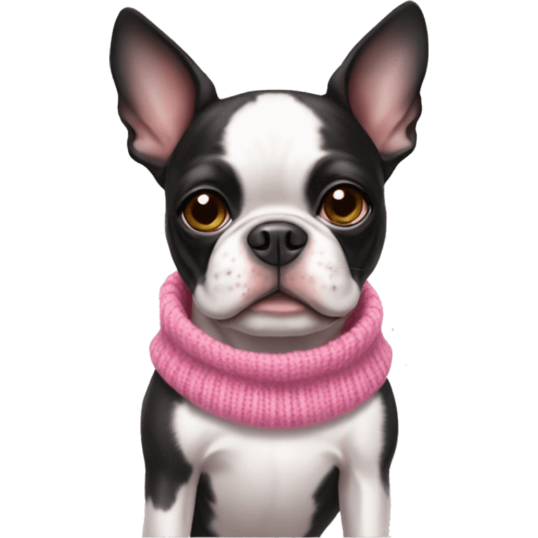 boston terrier wearing pink sweater emoji