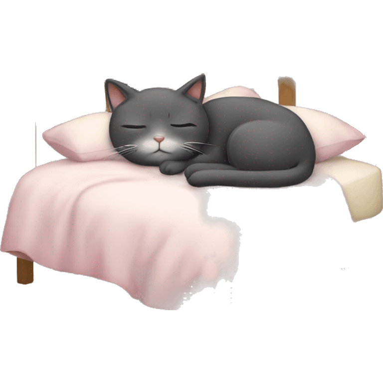 cat sleeping in bed emoji