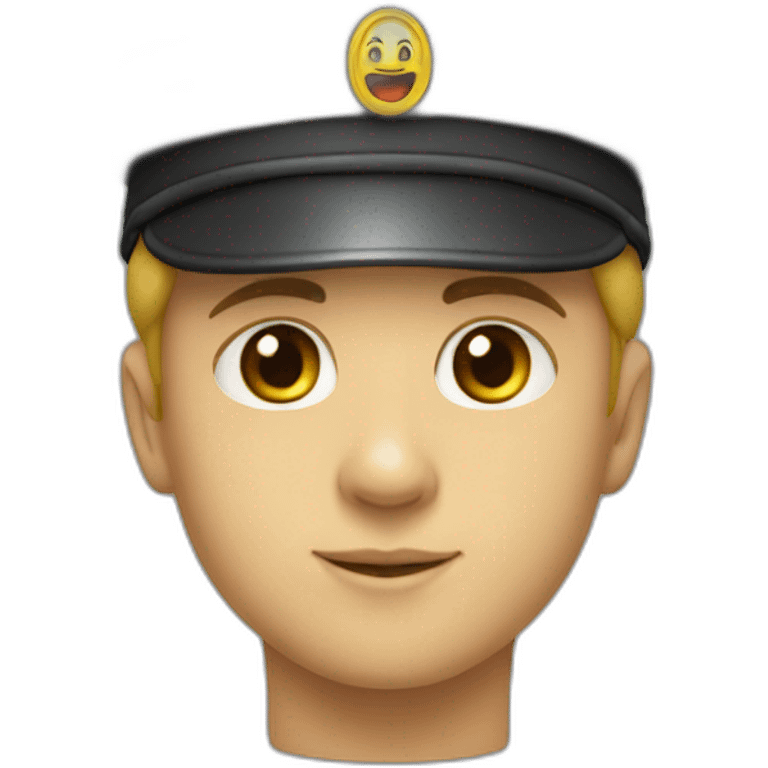 The boy in the master's cap shows cool emoji