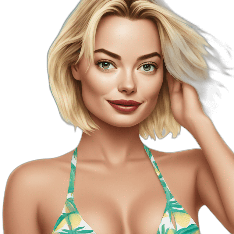 Margot Robbie in bikini emoji