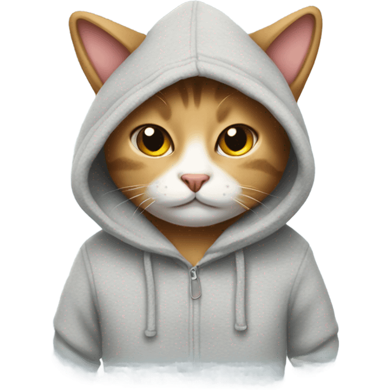 Cat with hoodie emoji