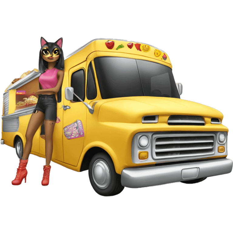 Catgirl’s lowrider food truck  emoji