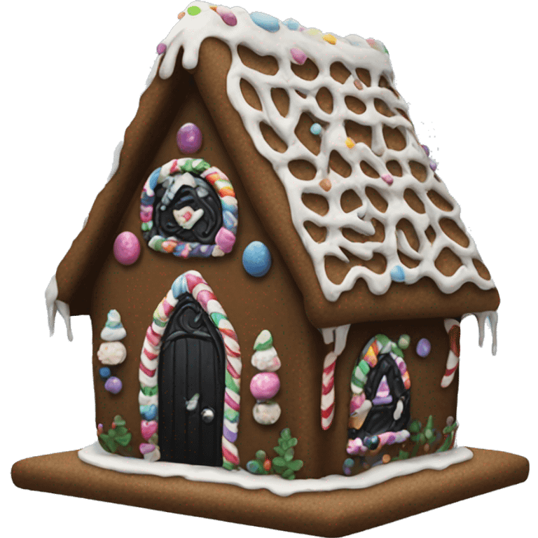 Goth gingerbread house emoji