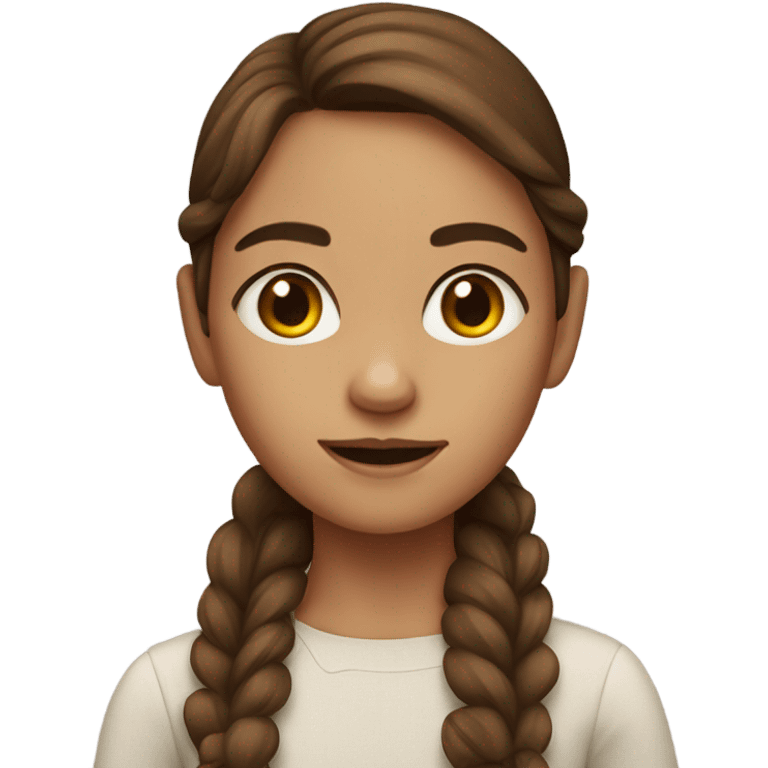 Brown hair girl close-up portrait emoji