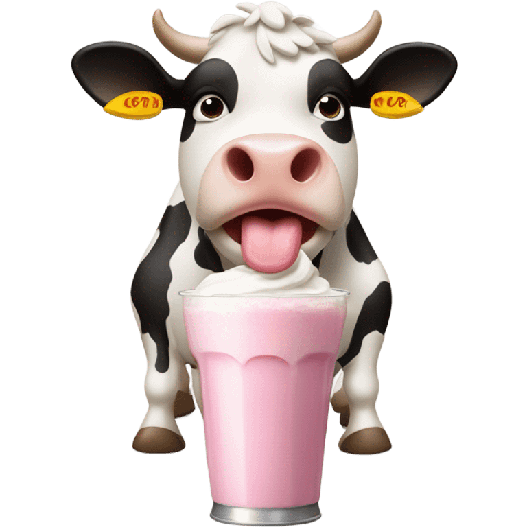 Cow eating a milkshake  emoji